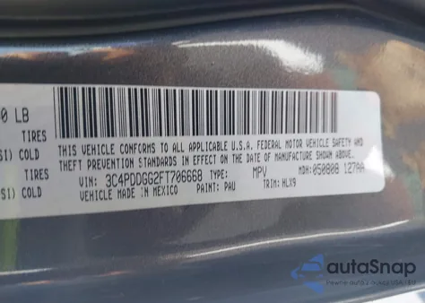 2015 Dodge Journey Crossroad from USA, damaged, VIN 3C4PDDGG2FT706668